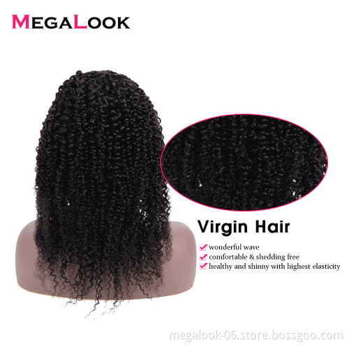 Wholesale China Headband Virgin Remy Cuticle Aligned Bangs Jerry Curly Human Hair Wig